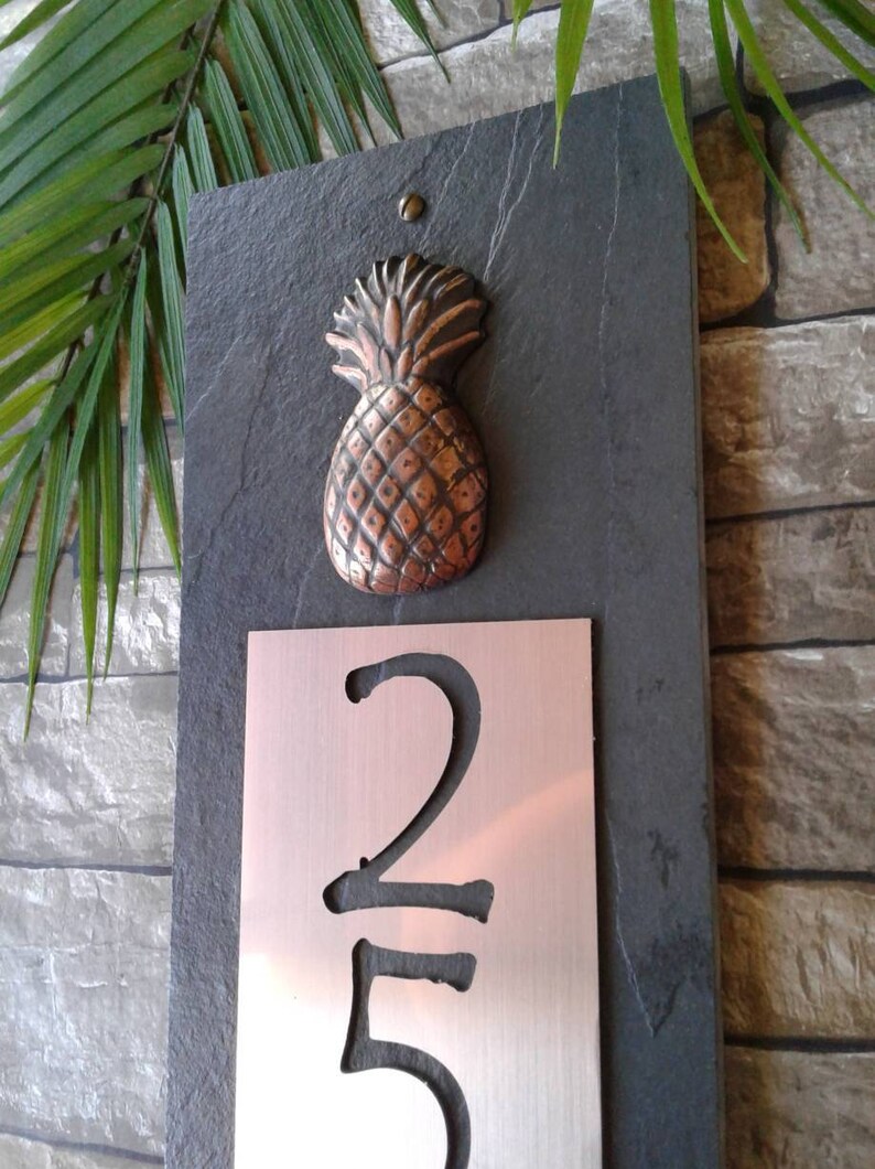 TROPICAL PINEAPPLE House Numbers CoastalCopper & Slate Etsy
