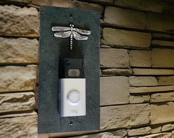 Craftsman Dragonfly, Video Doorbell Slate Mounting Plate, Choice of colors, for Ring 1 & 2, Ring Pro and Pro 2, Ring 3 and 4, Nest and more