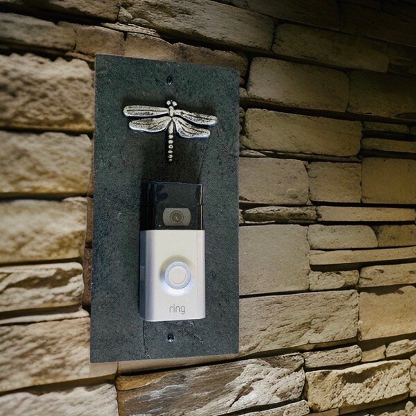 Craftsman Dragonfly, Video Doorbell Slate Mounting Plate, Choice of colors, for Ring 1 & 2, Ring Pro and Pro 2, Ring 3 and 4, Nest and more