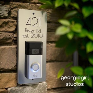 Personalized Video Doorbell Mounting Plate, Copper or Platinum