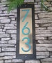 Modern House Numbers Mid Century Vertical Address Plaque 