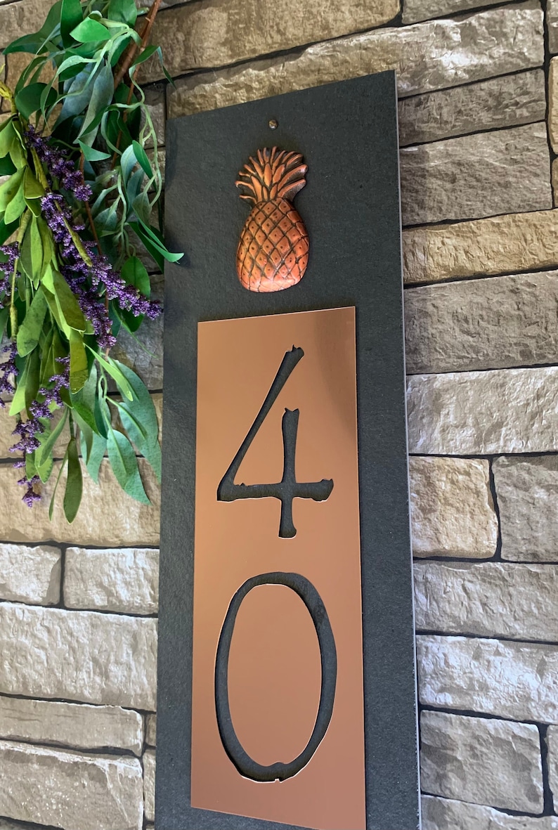 TROPICAL PINEAPPLE House Numbers Coastalcopper & Slate Etsy