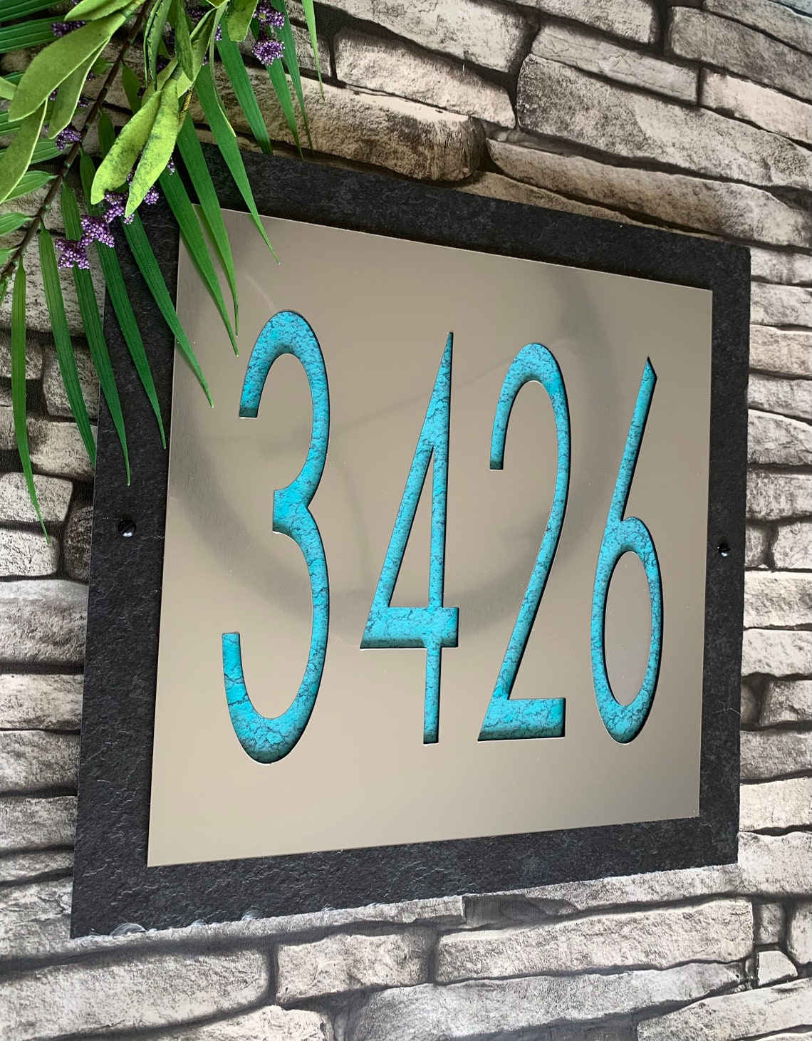 MODERN Extra Large 7 House Numbers Home Address Plaque Etsy