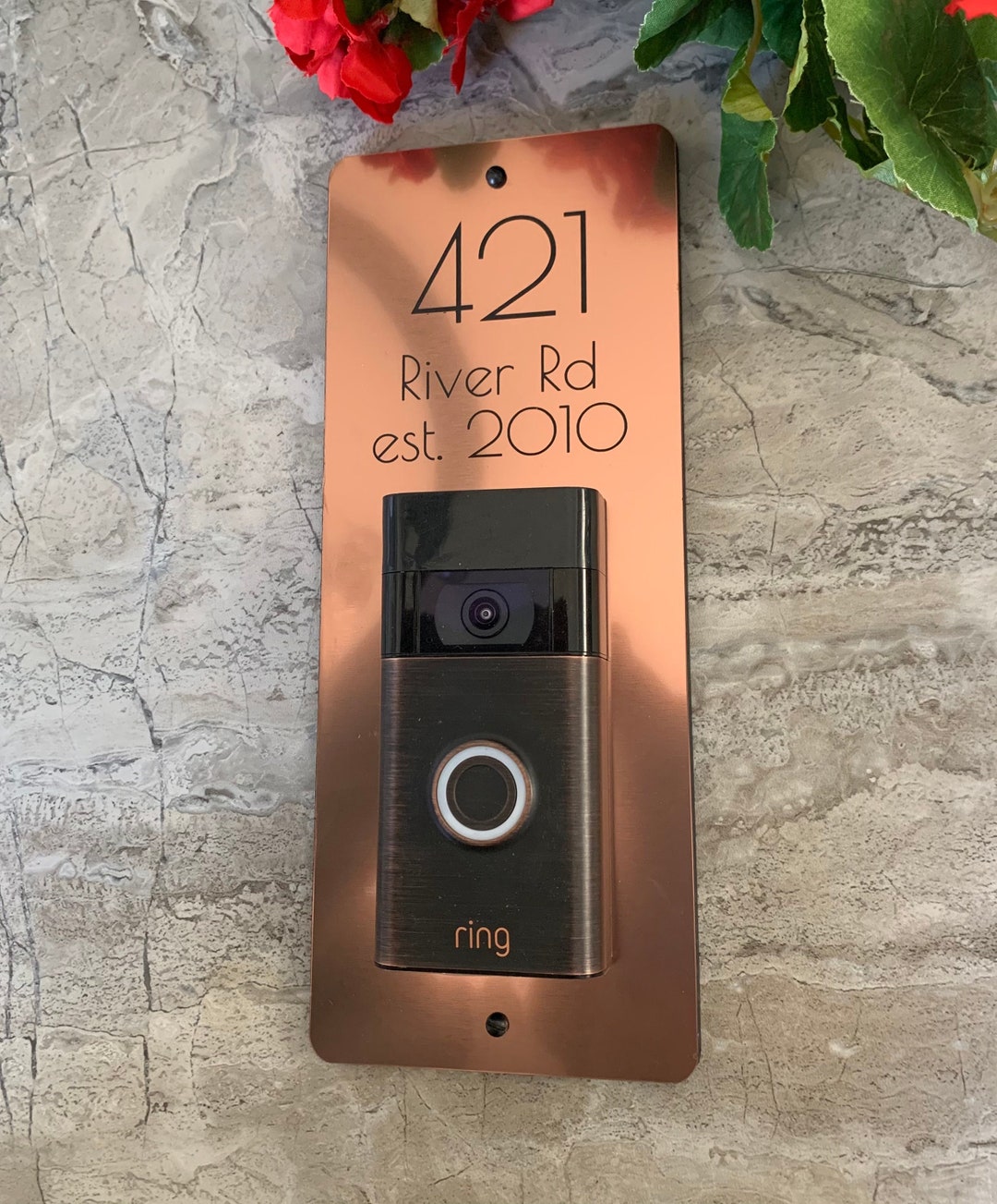Personalized Video Doorbell Mounting Plate, Copper or Platinum Etsy