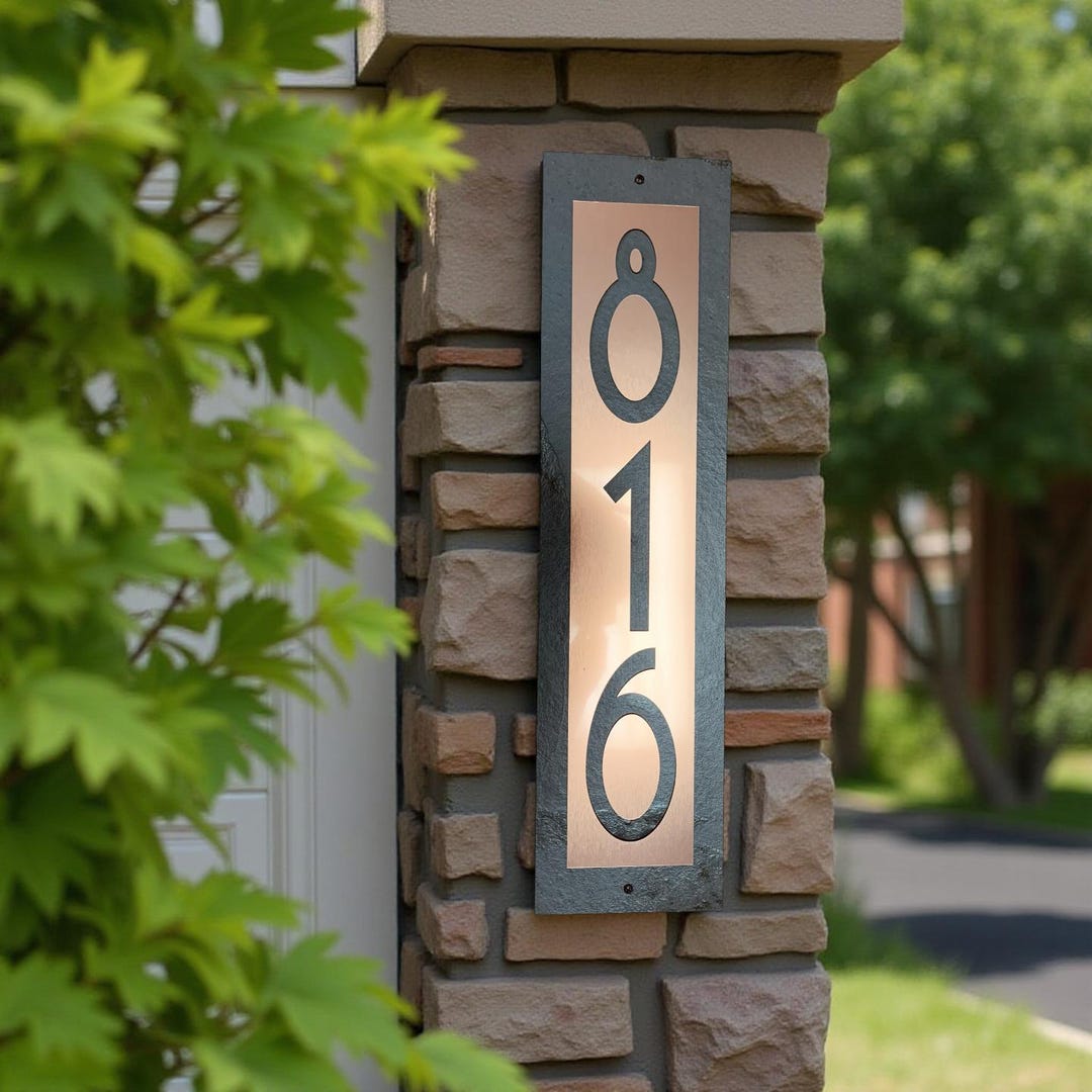 Modern House Numbers, Copper, Bronze or Platinum, Personalized Gift ...