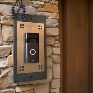 Slate Craftsman Four Square, Video Doorbell Slate Mounting Plate, Choice of colors, 12” x 6”