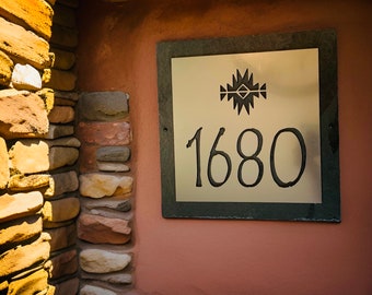 SOUTHWEST Tribal House Numbers, Customized Home Address Plaque