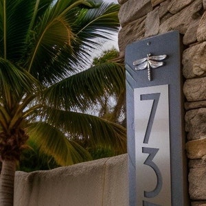 Personalized Gift, Dragonfly House Sign, Craftsman House Numbers image 3