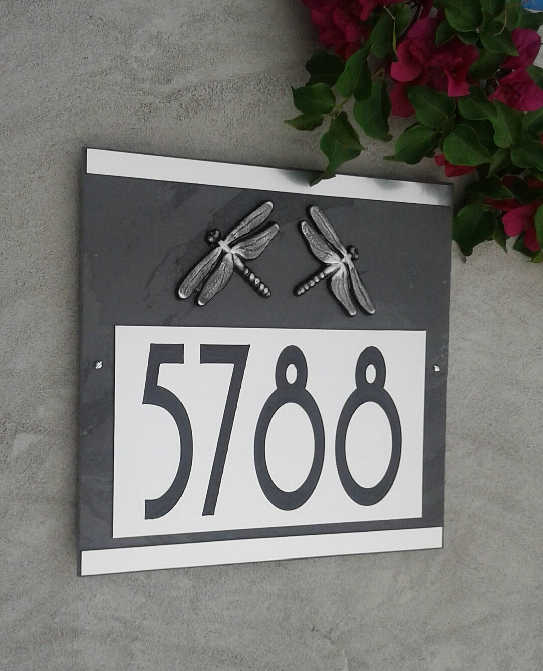 MODERN Craftsman Dragonfly Address Plaque Large 5 House Etsy