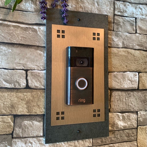 Slate Craftsman Four Square, Video Doorbell Slate Mounting Plate, Choice of colors, for Ring 1 & 2, Ring Pro and Pro2, Ring 3 and 4 more