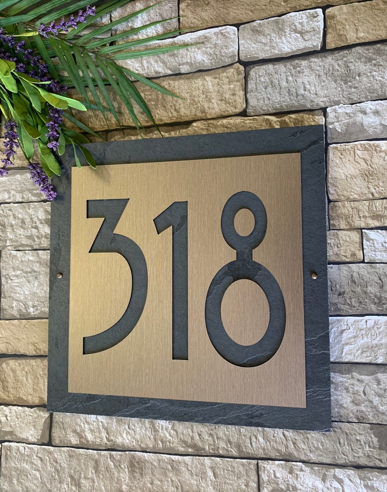 MODERN Craftsman Slate House Numbers Extra Large 7 Etsy