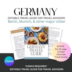 Guía de viaje a Alemania editable para agentes de viajes: plantilla de Canva. Lo que debes saber antes de viajar. imagen 1