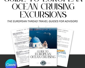 Guía de excursiones en cruceros oceánicos europeos para agentes de viajes: Plantilla editable de Canva