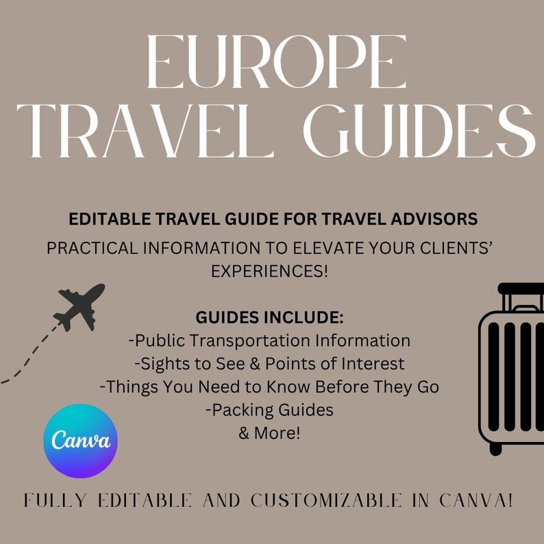 Europe Travel Guide Bundle: Editable Canva Templates for Travel Agents image 3