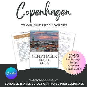 Editable Copenhagen Travel Guide: Canva Template for Travel Agents
