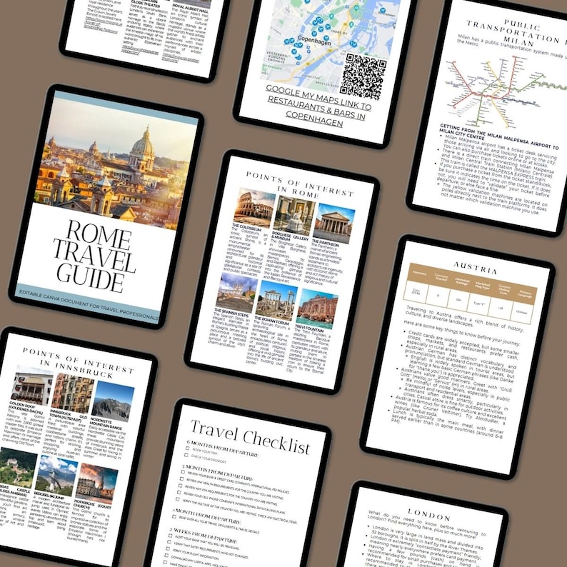 Europe Travel Guide Bundle: Editable Canva Templates for Travel Agents image 11