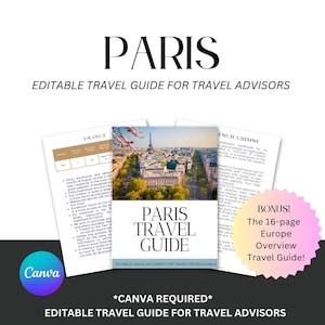 Paris Travel Guide: Customizable Canva Templates  Know Before You Go Guide