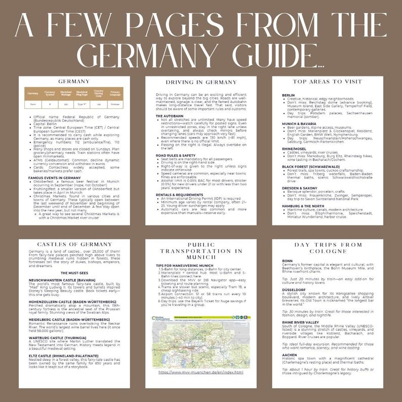 Guía de viaje a Alemania editable para agentes de viajes: plantilla de Canva. Lo que debes saber antes de viajar. imagen 4