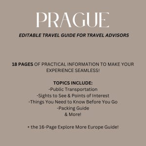 Editable Prague Travel Guide: Customizable Canva Template for Travel Agents Know Before You Go image 2
