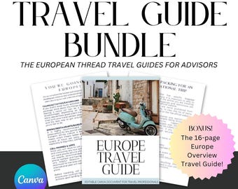 Bundel Europa-reisgids: bewerkbare canva-sjablonen voor reisbureaus