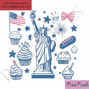 Retro America Coquette PNG, preppy 4 juli-clipart, Girly Memorial Day png, vintage VS-graphics, Independence Day, Land of the Free