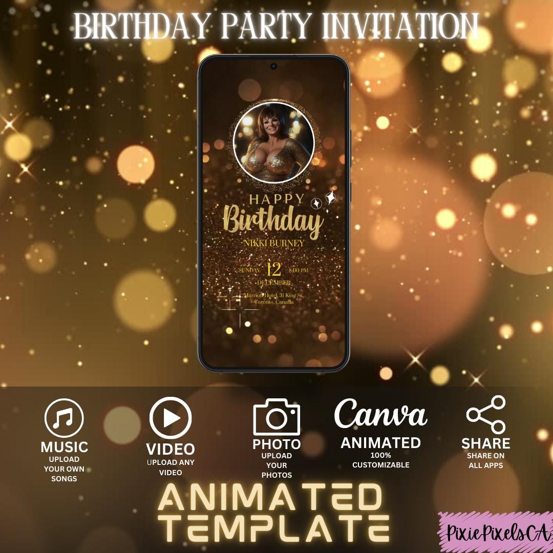 Digital Birthday Party Invitation, Birthday Itinerary, Digital Birthday ...