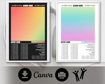 Customizable Album Cover Poster Template: DIY Music Print (Canva)
