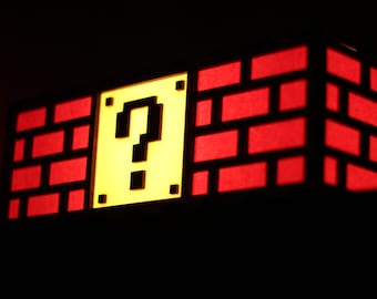 Colorful Mario Question Mark Block Lamp - Nintendo roots