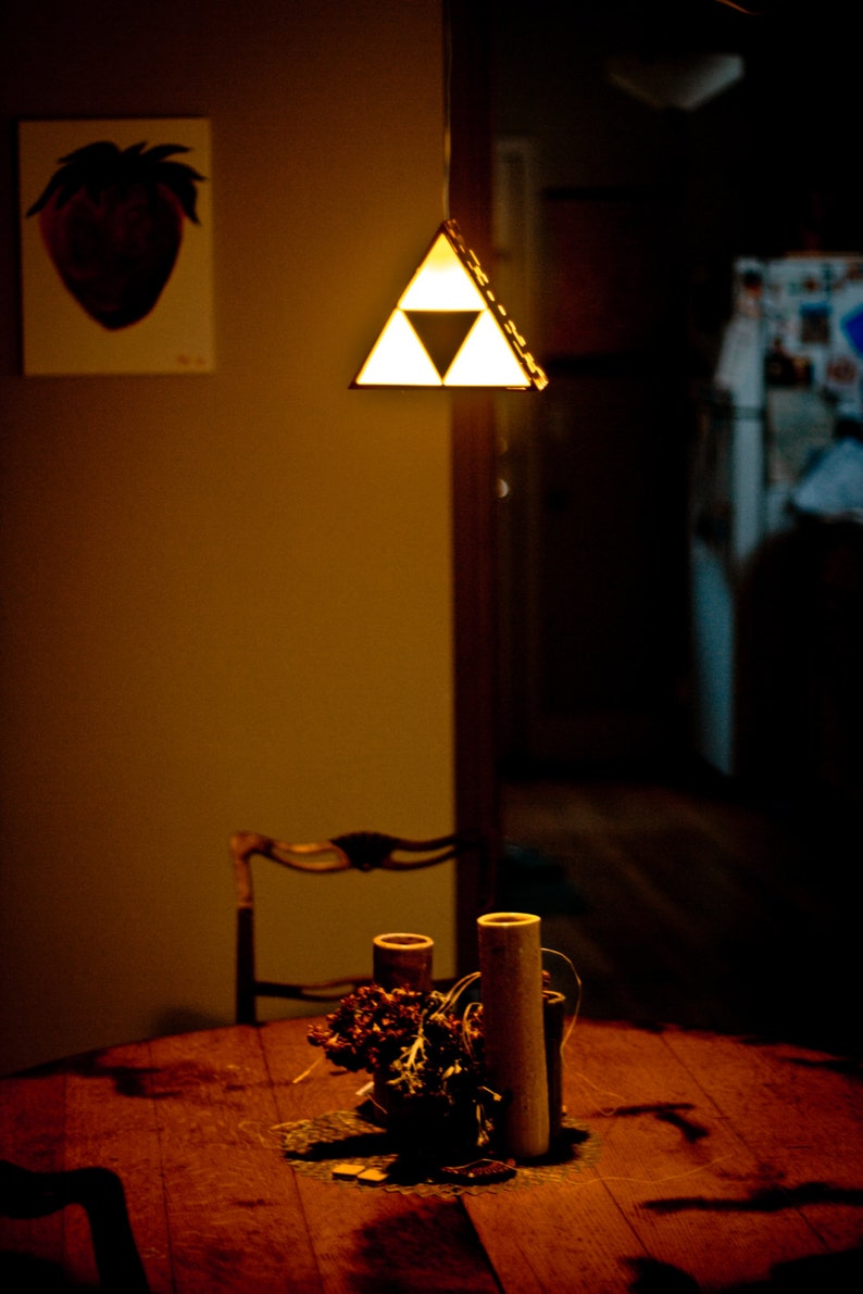 Zelda Triforce Lamp MINI Hanging or End Table image 3