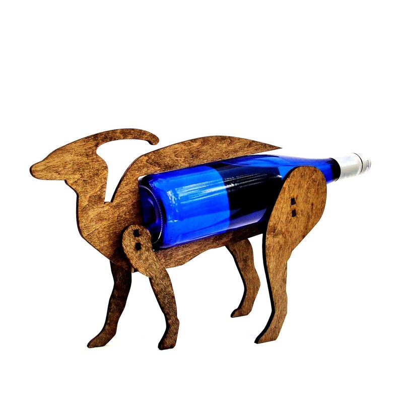 Wine-O-Saur Wooden Dinosaur Wine Rack Parasaur image 2