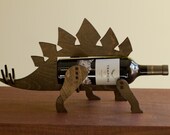 Wine-O-Saur Wooden Dinosaur Wine Rack Stegosaurus