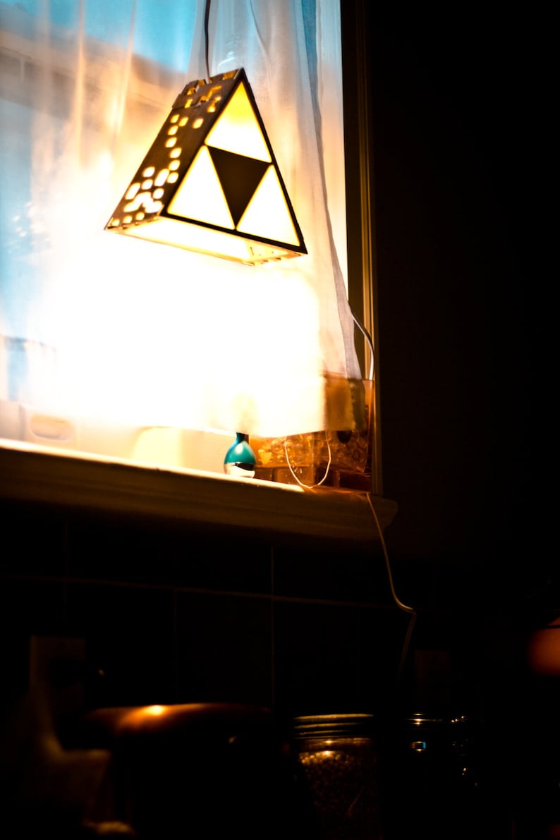 Zelda Triforce Lamp MINI Hanging or End Table image 4