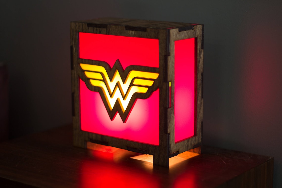 Wonder Woman table lamp DC Comics Etsy