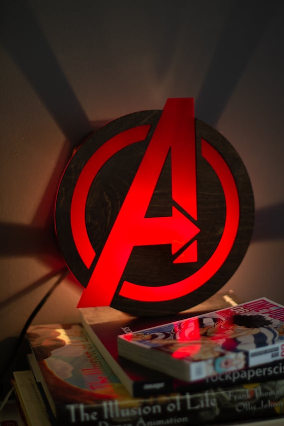 Avengers Wall Sconce Marvel Super Hero Lamp Etsy