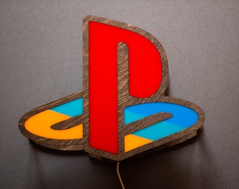 Playstation Logo - wall mountable - colorful lamp