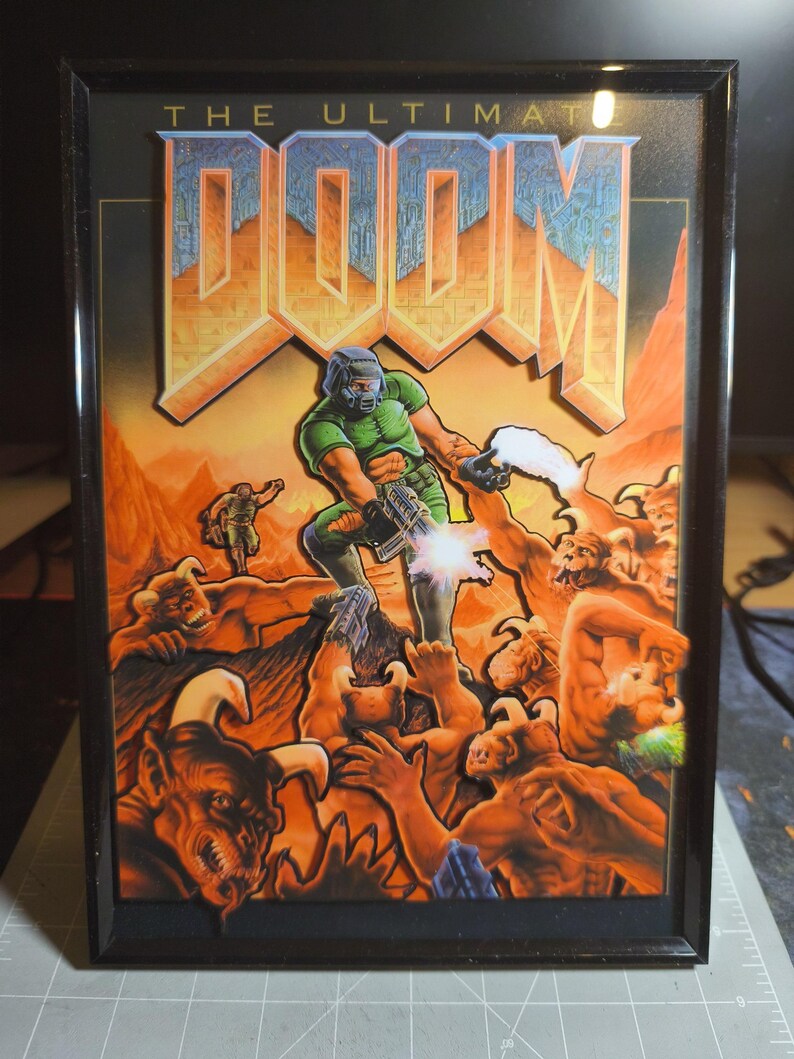 Doomguy Retro 3D Diorama the Ultimate Doom: Cover Art Edition - Retro Gaming Artisan ...