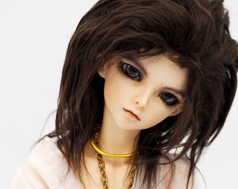 Hidden Dreams™ Long Dark Brown Color Fur Wig Made for abjd doll size UNCLE SD MSD tiny yosd Monster High and puki as well as custom