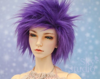 Hidden Dreams™ Purple Color Bjd Fur Wig for Bjd Doll Size Uncle SD MSD Tiny Yosd Myou Doll Monster High and puki Custom size available