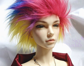 Hidden Dreams™ Colorful Rio Fur Wig Made for abjd doll size UNCLE SD MSD tiny yosd Monster High and puki
