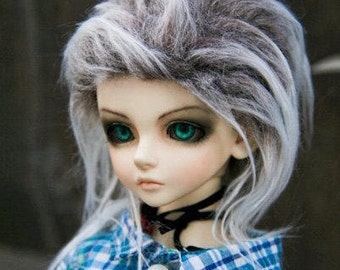 Hidden Dreams™ Ombre Gray Color Bjd Fur Wig for Bjd Doll Size Uncle SD MSD Tiny Yosd Myou Doll Monster High and puki Custom size available