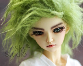 Hidden Dreams™ Moss Green Color Bjd Fur Wig for Bjd Doll Size Uncle SD MSD Tiny Yosd Myou Doll Monster High and puki Custom size available