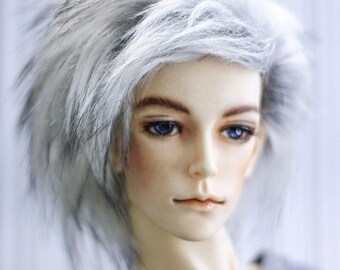 Hidden Dreams™ Husky White Color Fur Wig for bjd doll size UNCLE SD MSD tiny yosd Myou Doll mature 1/6 Monster High puki and custom size