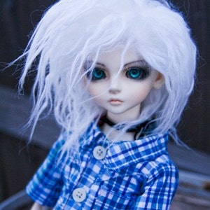 Hidden Dreams™ Long White Color Fur Wig for abjd doll size UNCLE SD MSD tiny yosd Monster High and puki Custom size available image 3