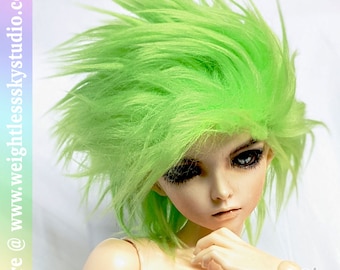 Hidden Dreams™ Neon Green Color Fur Wig for abjd doll size UNCLE SD MSD tiny yosd Monster High and puki (Custom size available)