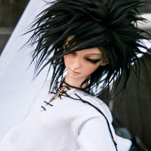 Hidden Dreams™ Long Black Color Fur Wig for abjd doll size UNCLE SD MSD tiny yosd Monster High and puki (Custom size available)