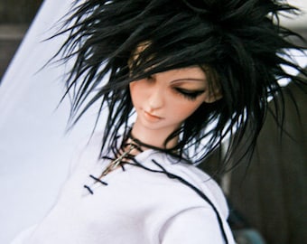 Hidden Dreams™ Long Black Color Fur Wig for abjd doll size UNCLE SD MSD tiny yosd Monster High and puki (Custom size available)