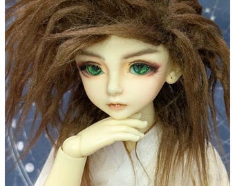 Long Wavy Brown Color Fur Wig for Dolls Size for BJD Uncle SD MSD Tiny Yosd Myou Doll Monster High Brythe and puki Custom size available