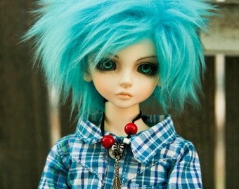 Hidden Dreams™ Turquoise Color Bjd Fur Wig for Bjd Doll Size Uncle SD MSD Tiny Yosd Myou Doll Monster High and puki Custom size available