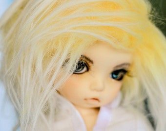 Hidden Dreams™ Ombre Yellow Color Fur Wig for abjd doll size UNCLE SD MSD tiny yosd Monster High and puki (Custom size available)