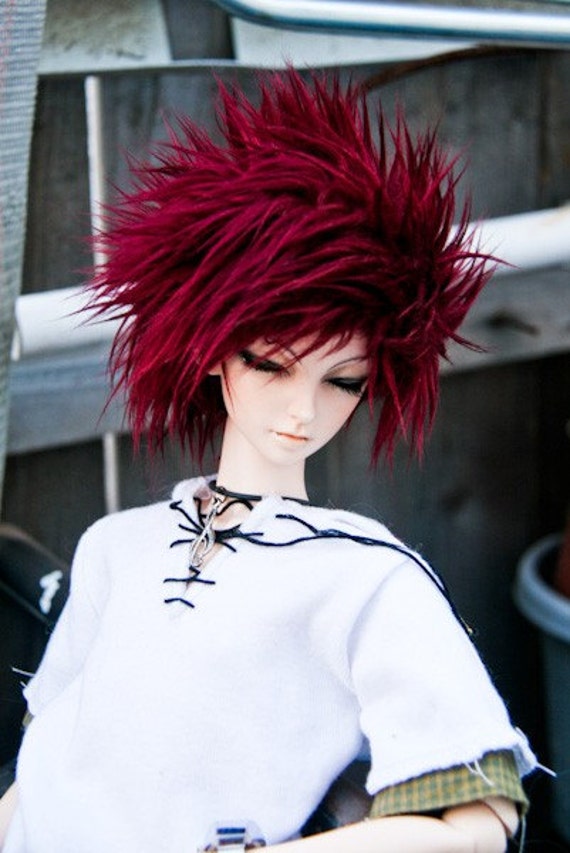 Hidden Dreams™ Red Wine Color Bjd Fur Wig for Bjd Doll Size Uncle SD MSD Tiny Yosd Myou Doll Monster High and puki Custom size available